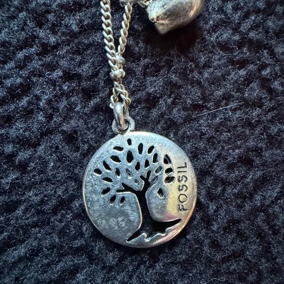 Fossil Tree of Life, necklace, Silver tone - Picture 3 of 6